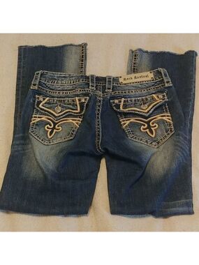 Perfect Raw Hem EUC Rock Revival KELLY Bootcut Jeans 28--- 30" inseam